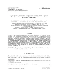 Age-Specific Prevalence and Years of Healthy Life in a System with Three