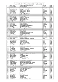 Bennetts British Superbike Championship Official Test