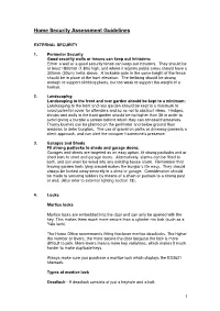 Home Security Assessment Guidelines