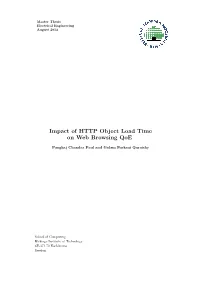 Impact of HTTP Object Load Time on Web Browsing Qoe