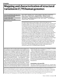 Mapping and Characterization of Structural Variation in 17,795 Human Genomes