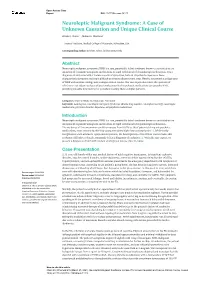 Neuroleptic Malignant Syndrome: a Case of Unknown Causation and Unique Clinical Course