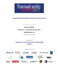 2017 Transatlantic Week Program