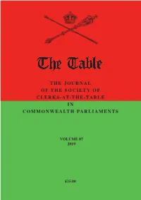 Journal of the Society of Clerks-At-The-T Able In