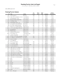 Reading Practice Quiz List Report Page 1 Accelerated Reader®: Wednesday, 12/01/10, 04:20 PM