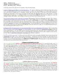 TEXT: Matthew 3:1-12 THEME: a Lifestyle of Repentance DATE: December 4, 2016 Advent 2A