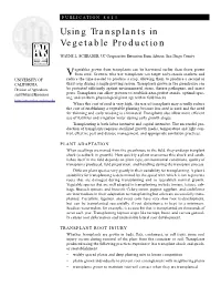 Using Transplants in Vegetable Production