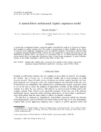 A Mixed-Effects Multinomial Logistic Regression Model