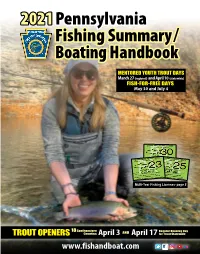 Fishing Summary/ Boating Handbook 2021Pennsylvania