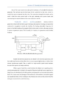 Lecture 27: Doubly Fed Induction Motors