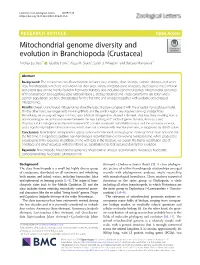 Mitochondrial Genome Diversity and Evolution in Branchiopoda (Crustacea) Andrea Luchetti1* , Giobbe Forni1, Alyza M