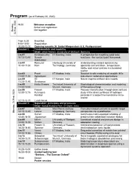 Program (As of February 20, 2020)