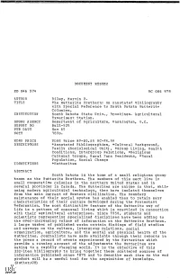 The Hutterite Brethern: an Annotated Bibliography with Special Reference to South Dakota Hutterite Colonies