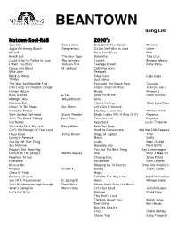 Beantown Song List 2010