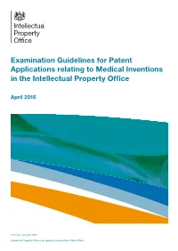 Examination Guidelines for Patent Applications Relating to Medical Inventions in the Intellectual Property Office