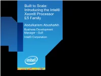 Introducing the Intel® Xeon® Processor E5 Family