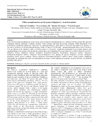 Pollen Morphometrics in the Genus Indigofera L. from Karnataka