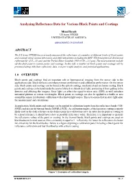 Analyzing Reflectance Data for Various Black Paints and Coatings