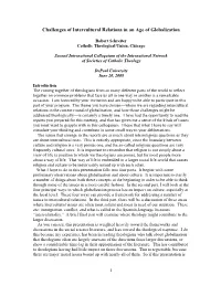 Challenges of Intercultural Relations in an Age of Globalization