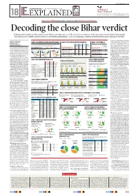 Decoding the Close Bihar Verdict Held Against the Backdrop of the Pandemic, the Bihar Contest Was Also One of the Closest in Recent Times