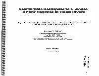 Geomorphic Responses to Changes in Flow Regimes in Texas Rivers