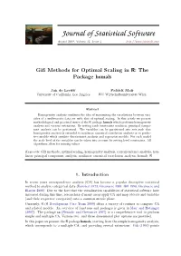 Gifi Methods for Optimal Scaling in R: the Package Homals