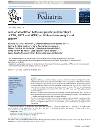 Lack of Association Between Genetic Polymorphism Of