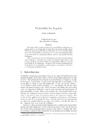 Probability for Linguists