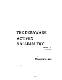 THE DESAWARE ACTIVEX GALLIMAUFRY Version 2.0 for Visual Basic