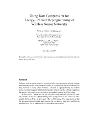 Using Data Compression for Energy-Efficient Reprogramming Of