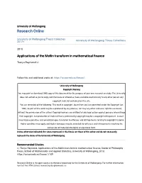 Applications of the Mellin Transform in Mathematical Finance