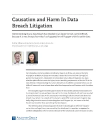 Causation and Harm in Data Breach Litigation