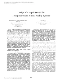 Design of a Haptic Device for Precision Operations