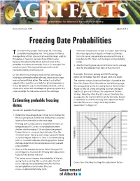 Freezing Date Probabilities