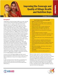 Improving the Coverage and Quality of Village Health and Nutrition Days