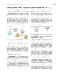 INVESTIGATING the ALCOHOL CONTENT of the MURCHISON METEORITE. D. N. Simkus1,2, J. C. Aponte2,3, J. E. Elsila2, J. P. Dworkin2. 1