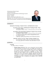 Mohammed Naji AL-Kabi Assistant Professor Science and Information