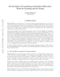 On the State of Computing in Statistics Education: Tools for Learning And