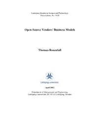Open Source Vendors' Business Model