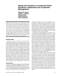 Range and Variation in Landscape Patch Dynamics: Implications for Ecosystem Management