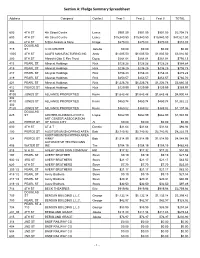 Section A: Pledge Summary Spreadsheet