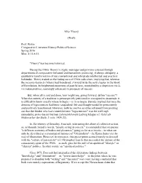 After Theory (Draft) Prof. Wolin Comparative Literature/History