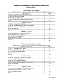 Behavioral Science & Health Communication Concentration