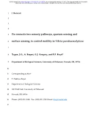 Fis Connects Two Sensory Pathways, Quorum Sensing and Surface