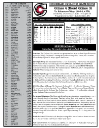 Game 4 (Road Game 3) 10/27 @Ft