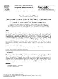 Geochemical Characterization of the Calacoa Geothermal Zone
