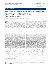 Temporal and Spatial Variation of the Pollinator Assemblages In