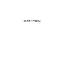 The Act of Writing