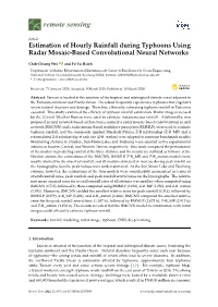 Estimation of Hourly Rainfall During Typhoons Using Radar Mosaic-Based Convolutional Neural Networks