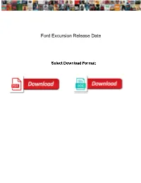 Ford Excursion Release Date